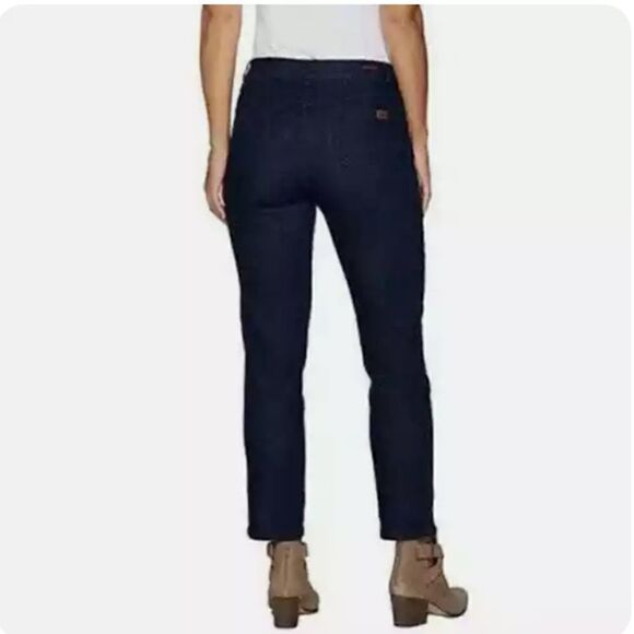 Peace Love World Mid-rise Denim Tapered Slim Fit Ankle Jeans Dark Wash - Picture 2 of 4